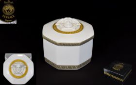 Rosenthal Versace Collection Georgona Trinket Box Meandre D'Or .Original box and as new condition.