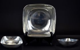 Modernistic Studio Art Silver Bowl, Simple But Well Designed. Marked 925 - Please See Photo.