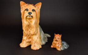 Beswick Yorkshire Terrier Figure Ceramic figure in the form of a Yorkie with red bow to head.