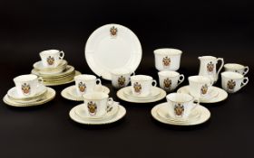 Phoenix Pottery Tunbridge Wells Part Teaset comprising 12 side plates and saucers, 11 cups,