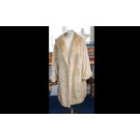 Vintage Blonde Mink Coat Ladies 1960's mid-length plush mink coat with deep cuff detail, revere