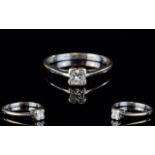 Ladies 18ct White Gold Set Single Stone Diamond Ring.