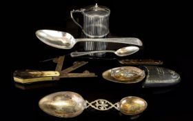 A Collection of Small and Interesting Assorted Silver Items ( 6 ) Six Items In Total.