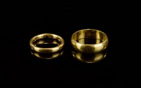 Antique 22ct Gold Wedding Bands ( 2 ) In Total. Both Fully Hallmarked for 22ct Gold.