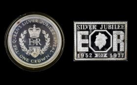 The Queen Silver Jubilee Ltd Edition Commemorative Replica Post Office Stamp Design,