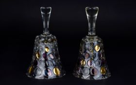 Borske Sklo 'NEMO' blown two glass bells designed by Max Kannegiesser. Made by the Borske Sklo