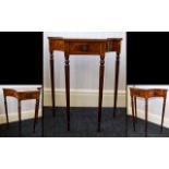 Mahogany Flamed Hall / Telephone Table with Draw, Raised on 4 Long Reeded and Tapered Legs. 29