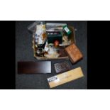 Mixed Lot Of Household Items And Collectables To Include Carving Set, Booklets Of Matches , Modern