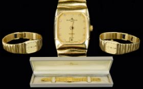 Baume Mercier - 1830 18ct Gold Date-Just Quartz Ladies Wrist Watch with Integral 18ct Gold Bracelet,