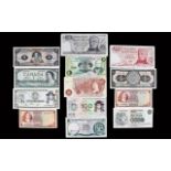 A Collection of World Banknotes ( 13 ) In Total. Some High Grade.