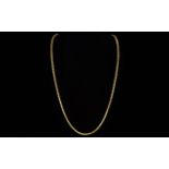 9ct Gold Box Chain of Solid Construction and Quality. Fully Hallmarked for 9ct Gold. 18.3 grams.