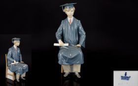 Lladro Porcelain Figure - Male Graduate ' Graduation Day ' Model 5198. Issued 1984 - Retired 2008.