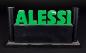 Alessi sign from the 1970's 10 inches in hight