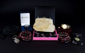 A Mixed Collection Of Costume Jewellery And Accessories Approx twelve items to include bead and