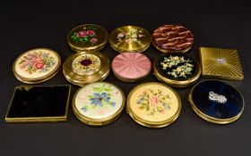 A Large Collection Of Vintage Compacts Twelve in total,