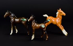 Beswick ( Foals ) Figures ( 3 ) Three In Total. Features 1/ Foal - Large, Stretchers.