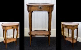 Mid 20th Century Bleached Walnut Occasional Oval Shaped Top Table, with Kidney Shaped Stretcher