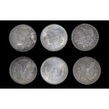 United States of America Silver Morgan One Dollars ( 3 ) Three High Grade Coins In Total.