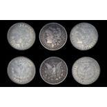 United States of America Silver Morgan One Dollars ( 3 ) High Grade Coins In Total.