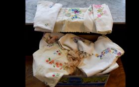 Box Containing A Quantity Of Linen, Table Cloths etc