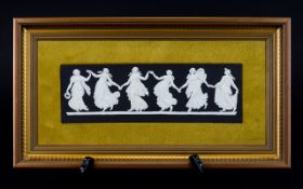 Jasper Velvet Framed Wall Plaque 'The Dancing Hours'. 13 by 7 inches.