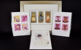 Nicky Belton Limited Edition Artist Signed Print 'Glitz & Glamour 1' Along With Three Unframed