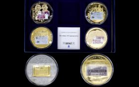 A Fine Collection of 24 Gold Plated Proof - Mint Treasury Banknotes & Commemorative Coins ( 6 ) In