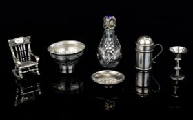 A Fine But Small Collection of Silver Miniatures ( 6 ) Six In Total. c.