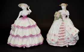 Coalport Ltd and Numbered Edition Hand Painted Bone China Figurines ( 2 ) In Total.