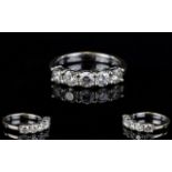 Ladies - Superb 18ct White Gold 5 Stone Diamond Set Dress Ring.