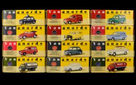 A Collection Of Vanguards Cars. 12 in total Including Hotpoint Ford Anglia Van, Royal Mail Van,