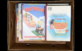 A Collection of Assorted Hardback Children's Annuals. Including Oor Wullie, The Broons, Rupert The