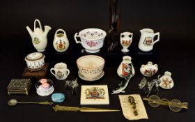 Mixed Collection of Goss Crested Ware and Ephemera, over 20 items in total.