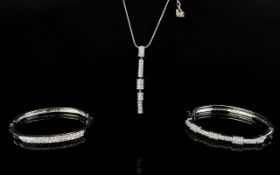 Swarovski Crystal Boxed Bangles And Necklace Set Three items in total, each in very good condition,