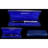Sheaffer Fountain Pen. Black and Chrome with Box and Papers. Good Condition and Working Order.