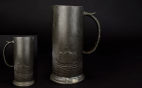 Archibald Knox For Liberty & Co Pewter Hot water Tankard Arts and crafts tankard of cylindrical form