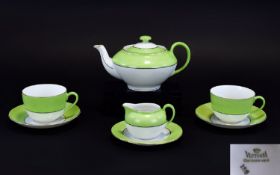 Victoria - Czechoslovakia Art Deco Period Tea for Two - Hand Painted Porcelain Tea Service ( 7 )