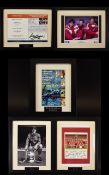 Liverpool Football Club Interest A Collection Of 5 Autographed And Framed Items. To include Former