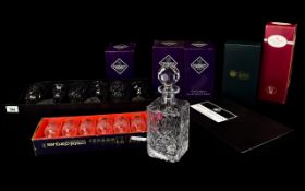 Collection of Boxed Glassware, comprising Royal Albert Crystal Decanter, Six Edinburgh Crystal