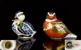 Royal Crown Derby Paperweights ( 2 ) Two In Total. Comprises 1/ Sitting Duckling, Small Paperweight.