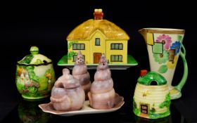 A Collection Novelty Ceramics And Carltonware Eight items in total to include 1960's four piece