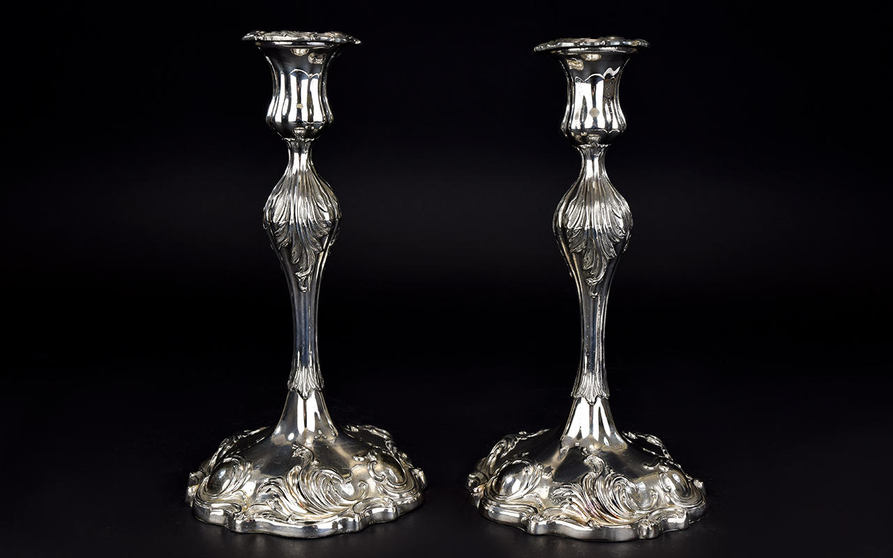 18th Century Style Pair of Silver Plated