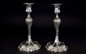 18th Century Style Pair of Silver Plated