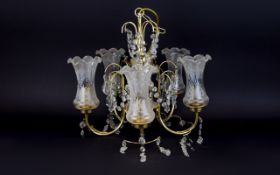 A Large Chandelier Five arm chandelier i