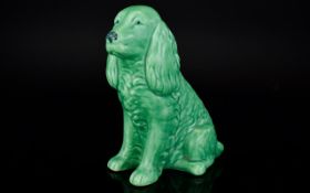 A Green Sylvac Spaniel Sitting Dog, Impr