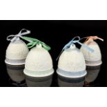 Lladro Set of Four Bells with Ribbons an