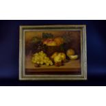 Oil On Canvas, Still Life Fruit, Gilt Fr