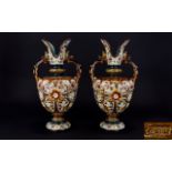 Majolica - Pair of Fine and Impressive W