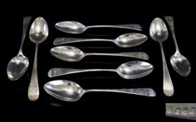 George III - Fine Set of Nine Silver Tea