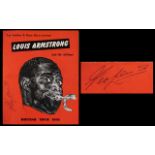 Louis Armstrong - Genuine Hand Signed Autograph to Front of Concert Program From His British Tour